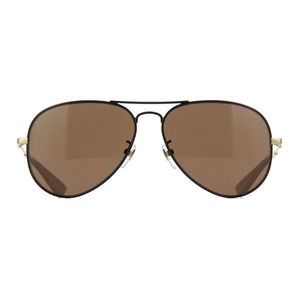 Gucci Men's Pilot Aviator Sunglasses GG0515S 002 Gold-Black Brown Lens